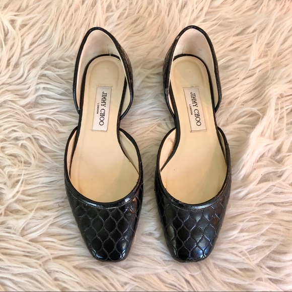 classic Jimmy Choo | Black Patent Quilted Ballet Flats - Picture 2 of 11